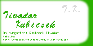 tivadar kubicsek business card